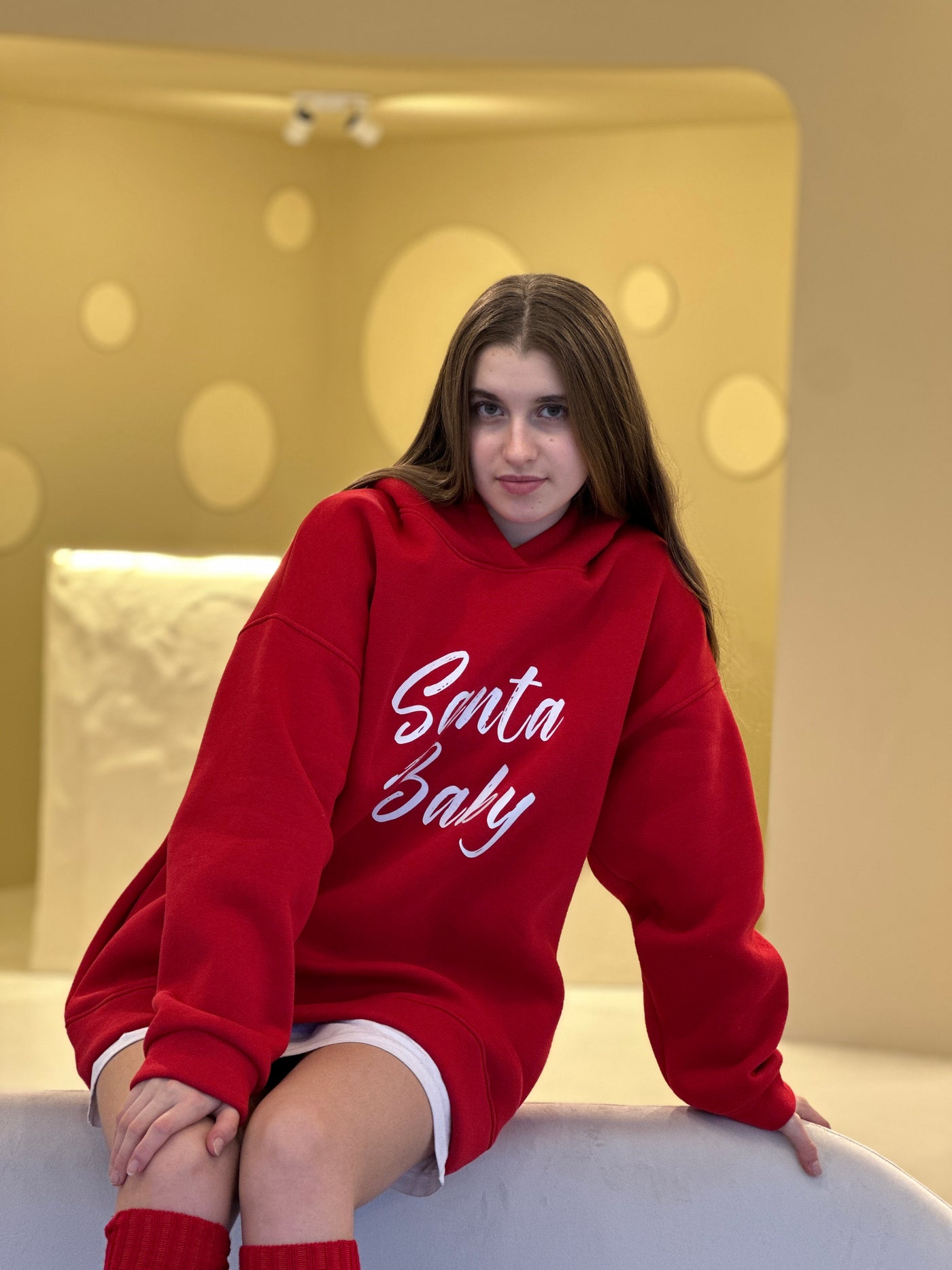 LuBlu Hoodie "Santa Baby" Red