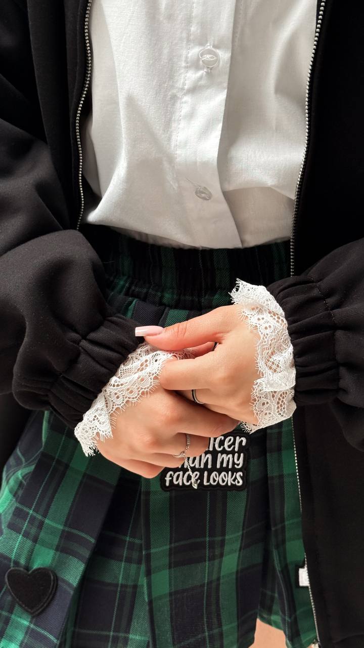 Laced Bomber Jacket Black