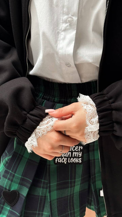 Laced Bomber Jacket Black