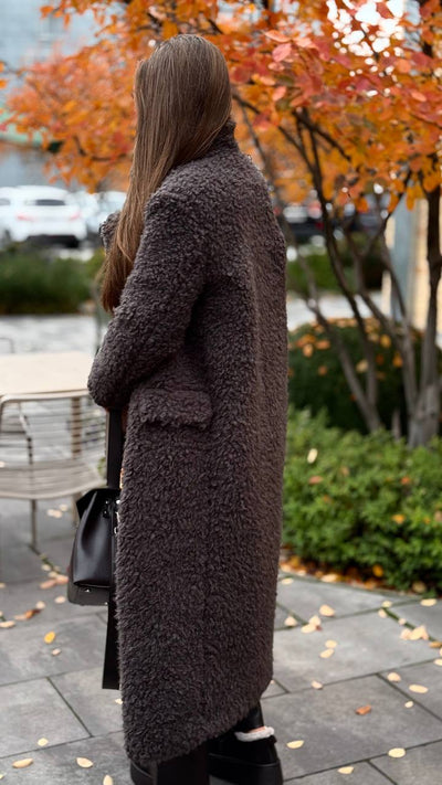 LBL Long Grey Fur Coat