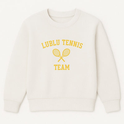 Sweatshirt "Tennis" milchig/gelb