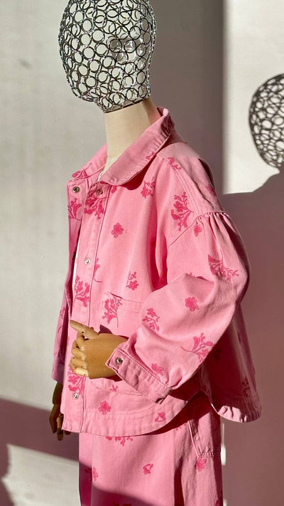 Lublu kids Twig Rose denim jacket