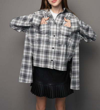 Grey checked shirt