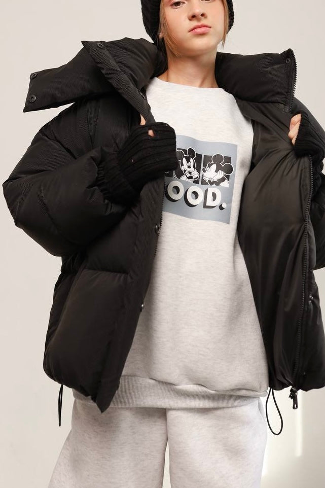 Пуховик Stripes Black