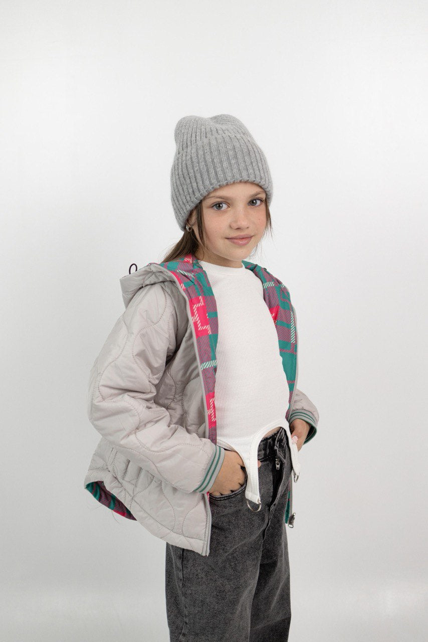 Lublu Kids Jacke doppelte Farben/Grau