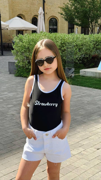 Strawberry Black Swimsuit