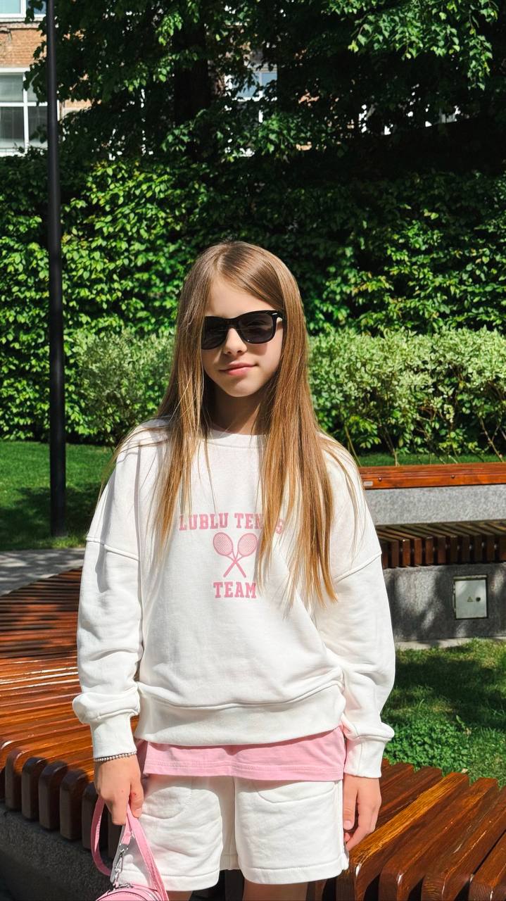 Sweatshirt "Tennis" Milk/Pink