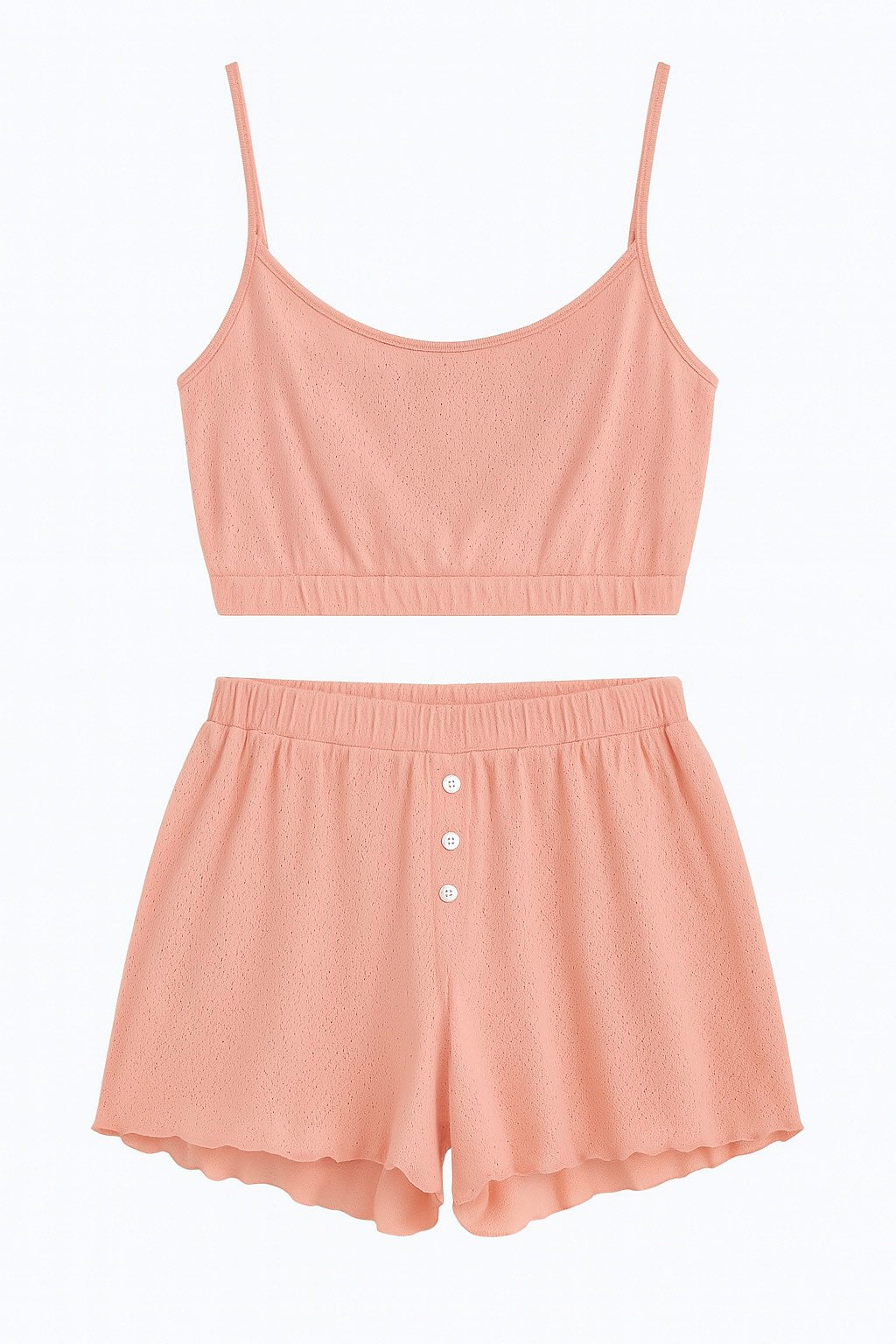 Pyjama Top + Shorts Jacquard Rose