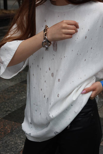 Hole T-shirt White