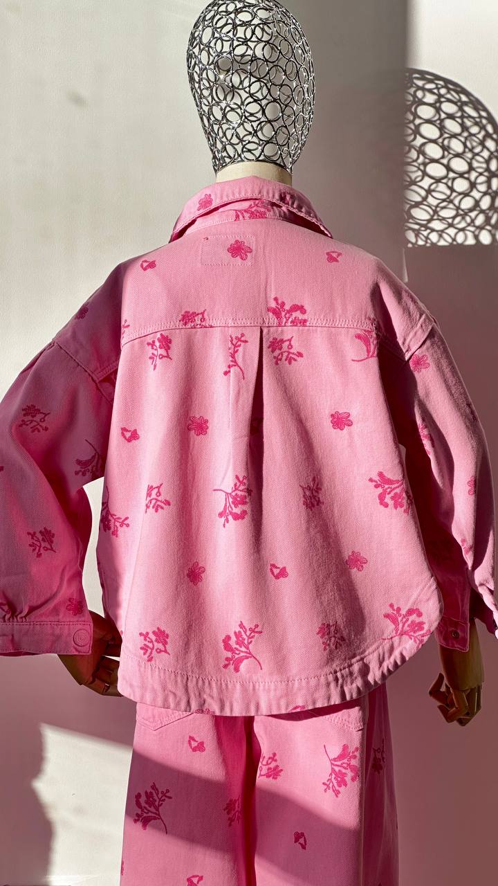 Lublu kids Twig Rose denim jacket