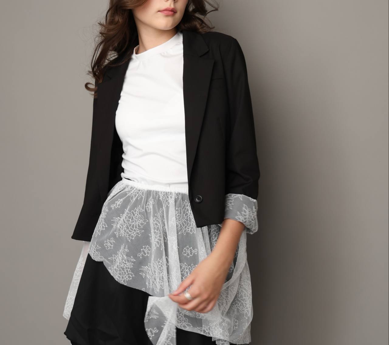 Short Laced Black Jacket