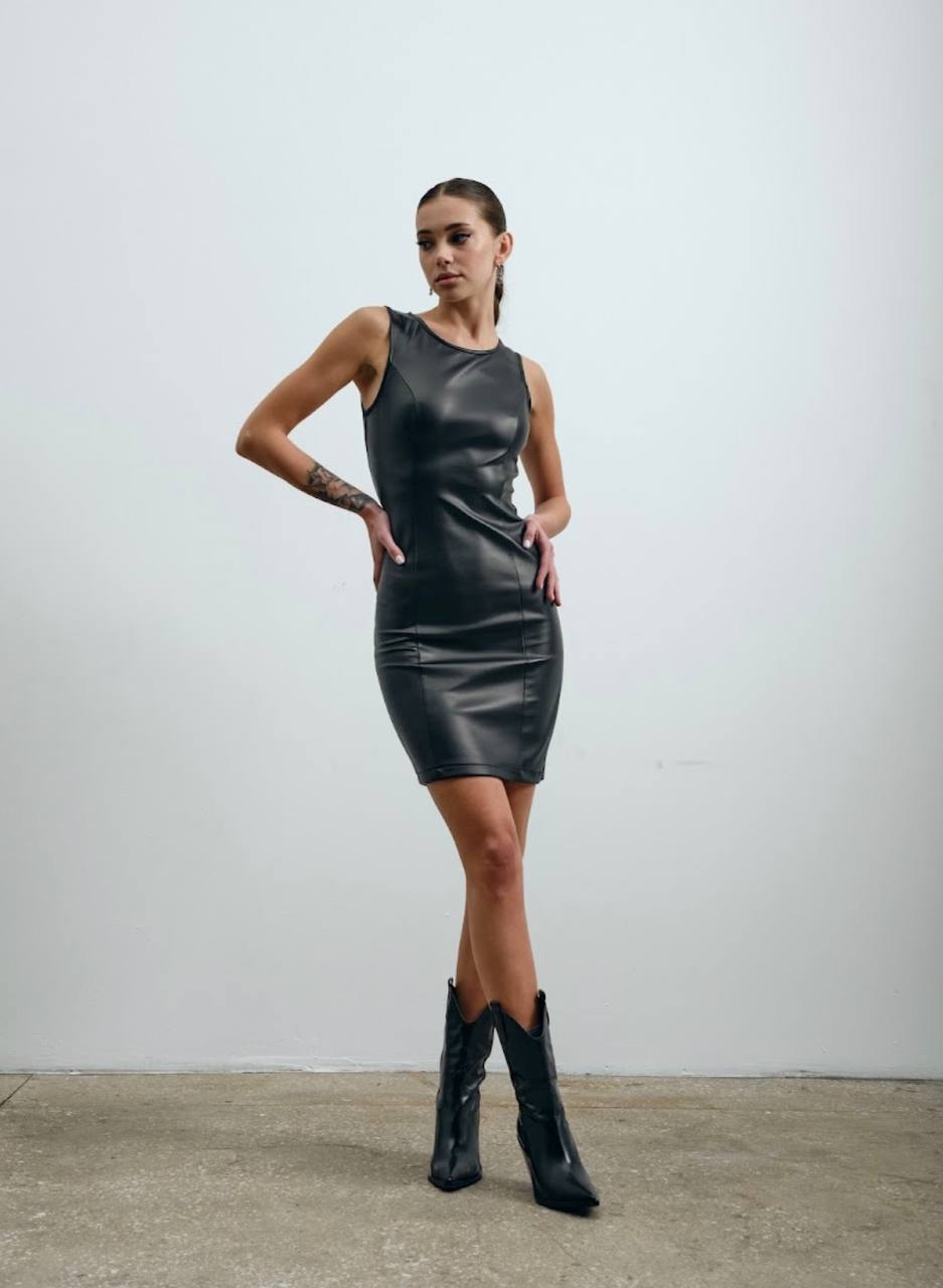 LBL Black leather dress