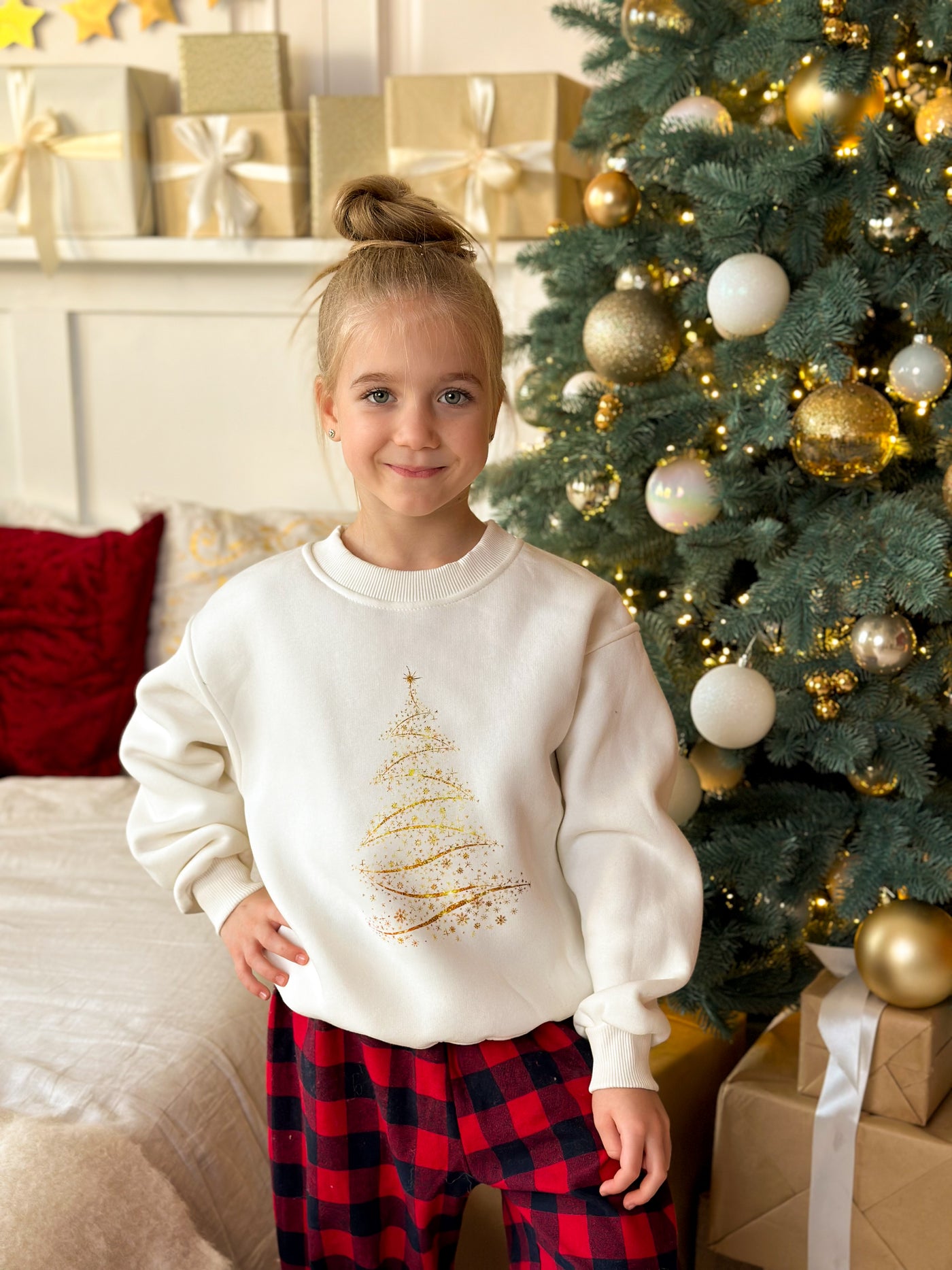 LuBlu Sweatshirt "Christmas tree" Milk