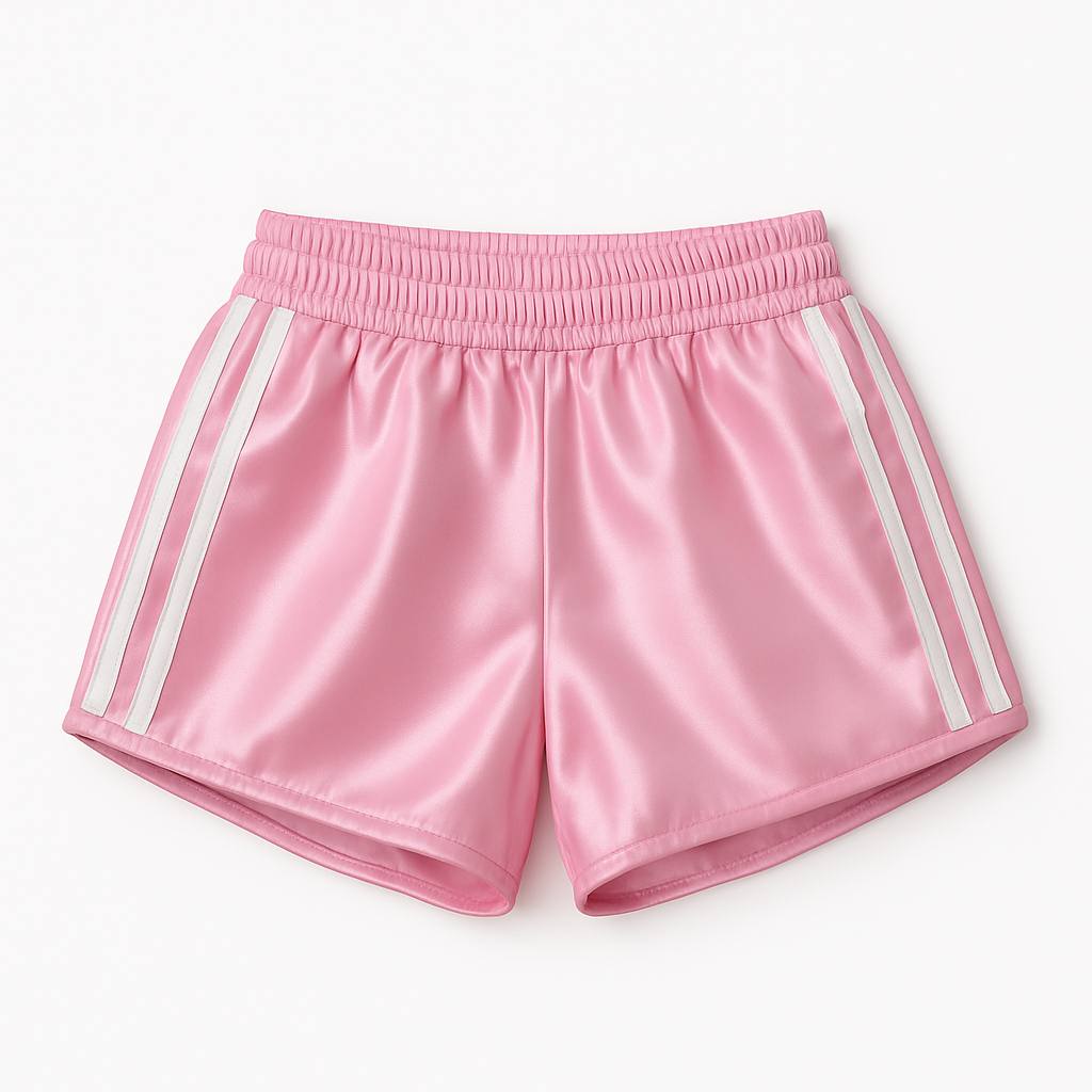 Pink satin shorts