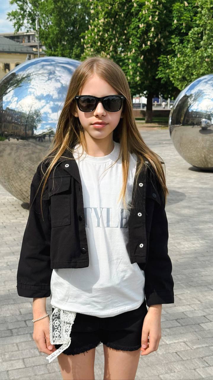 Lublu kids Denim jacket Short Black