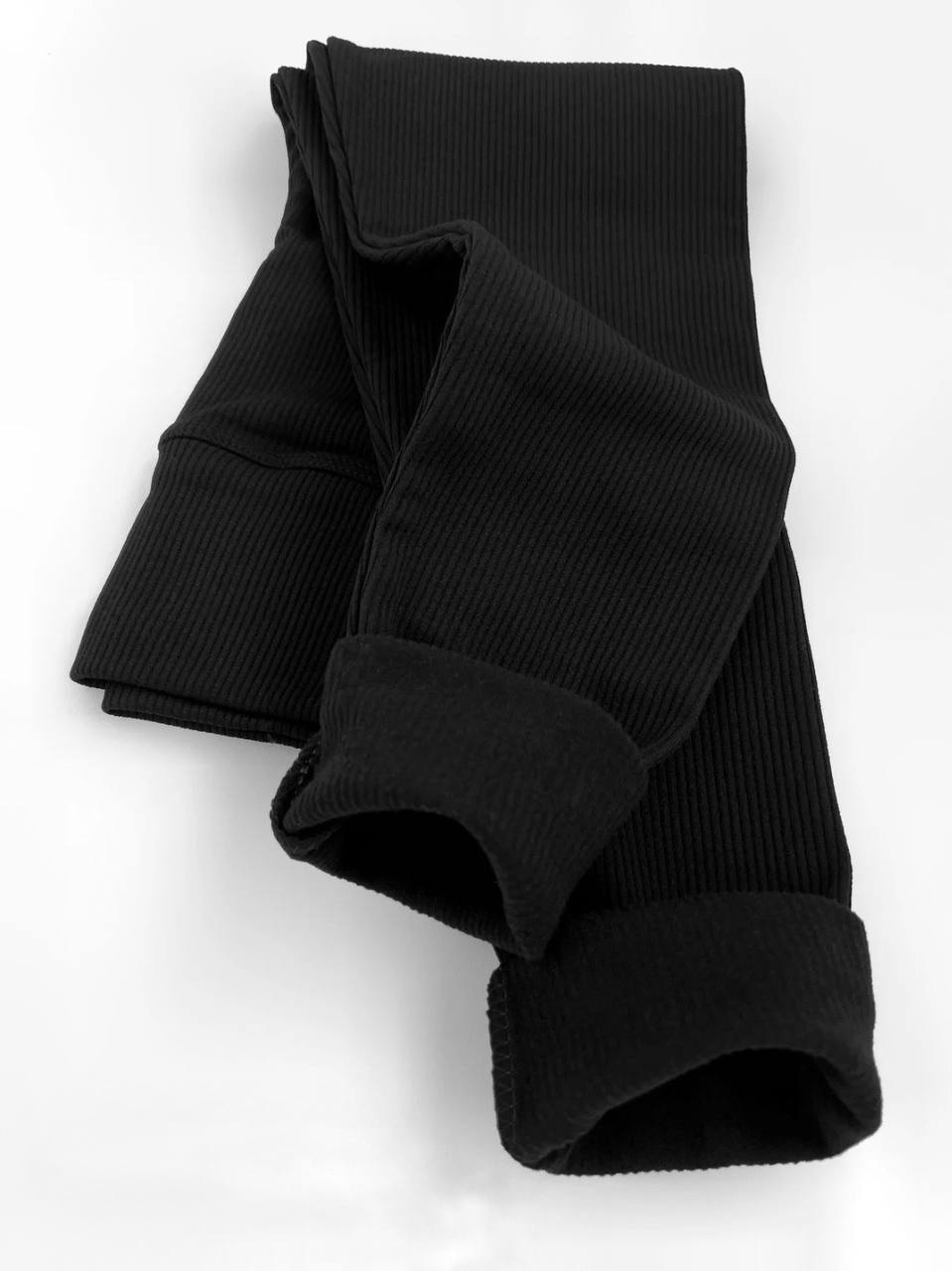 Leggings with fleece ribbing Black