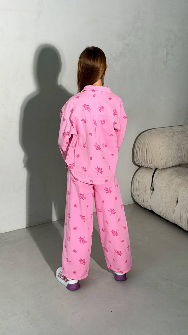 Lublu kids Twig Rose denim jacket