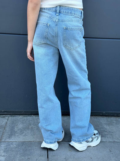 Lublu kids Jeans with a double belt Blue