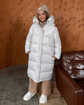 LuBlu Kurtka puchowa Maxi Long Beige