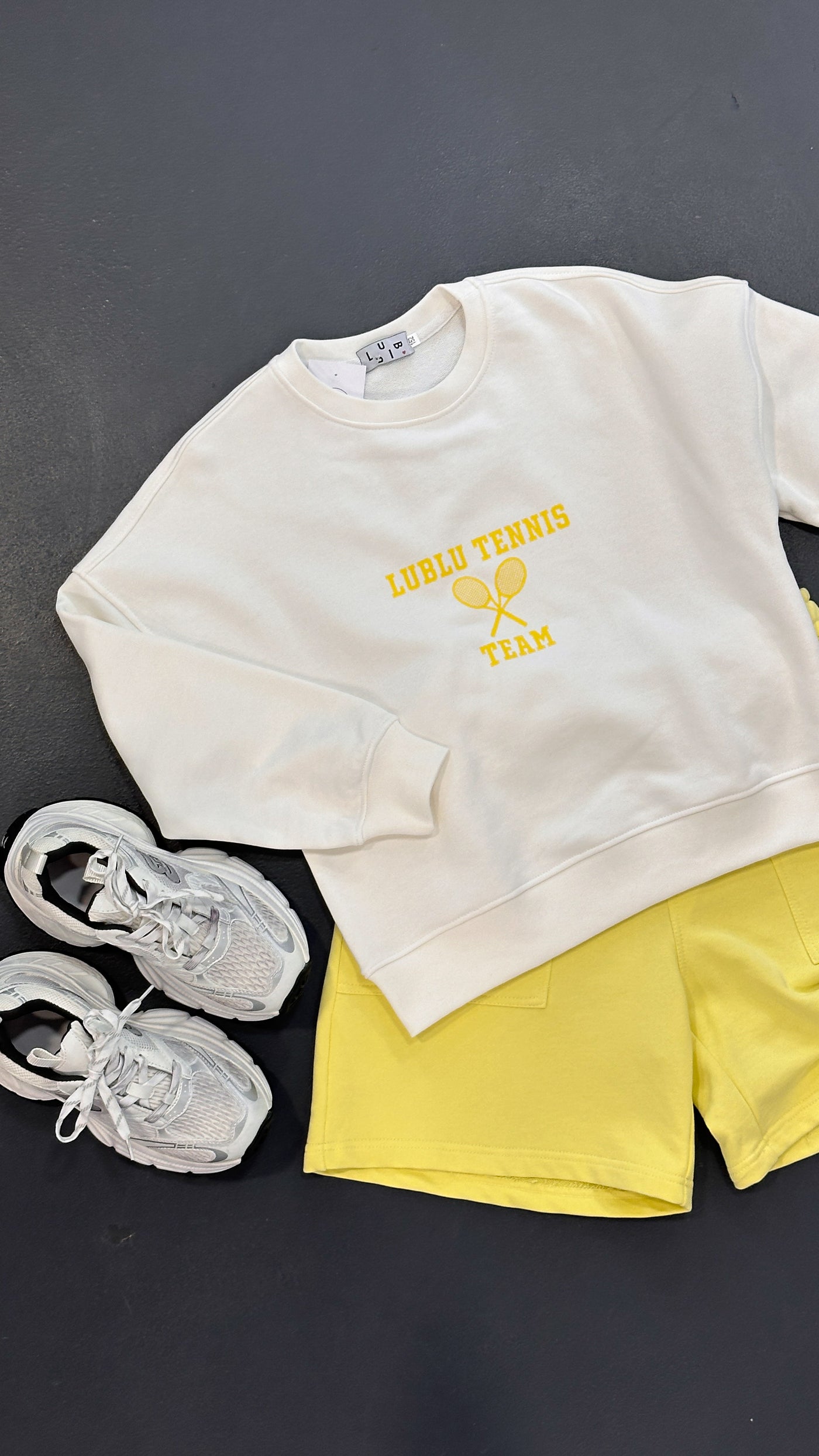 Sweatshirt "Tennis" Milk/Yellow
