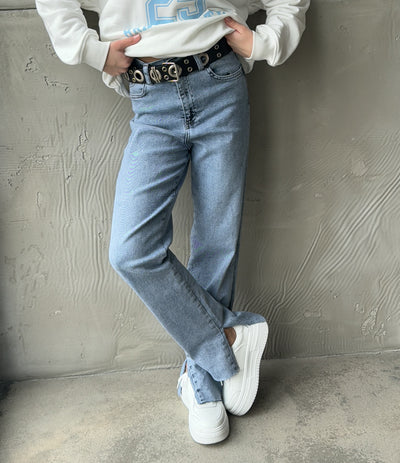 Lublu Jeans with a belt Blue