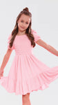 Dreams Girl Dress muslin elastic Rose