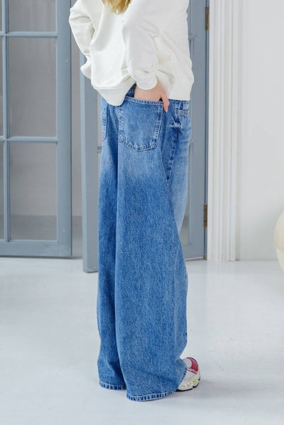 Wide leg boxer jeans Blue