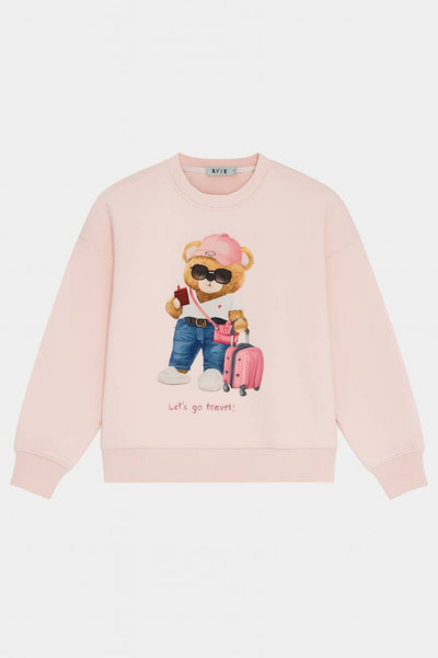 Teddy Girl Sweatshirt Pudra