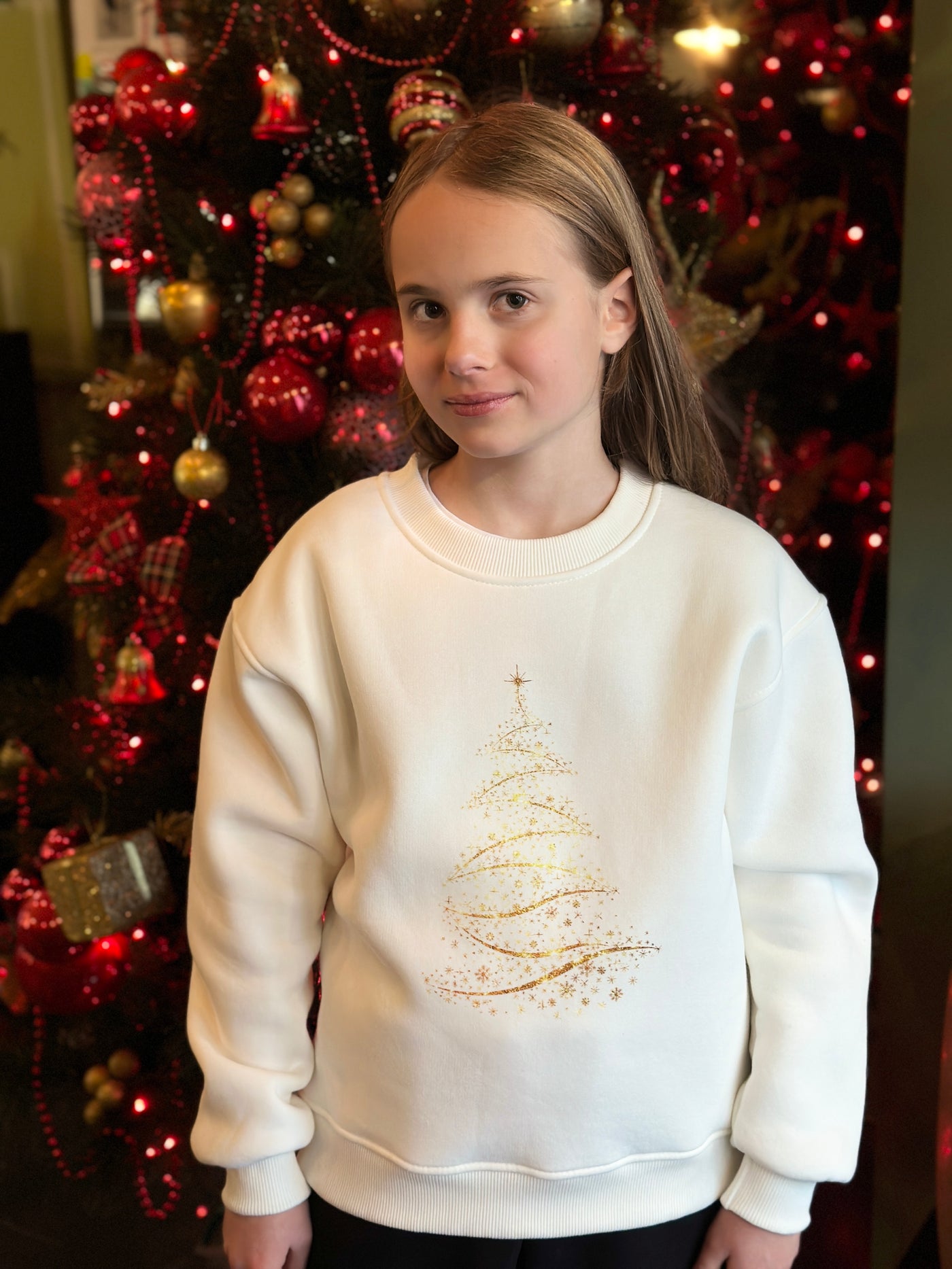 LuBlu Sweatshirt "Christmas tree" Milk