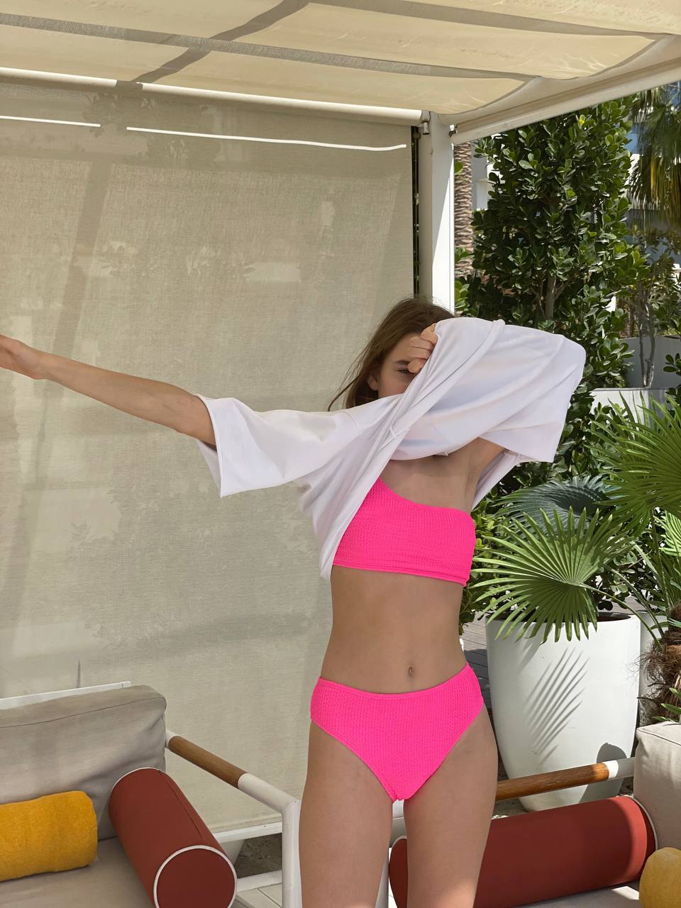 LuBlu Swimsuit top off the shoulder Pink