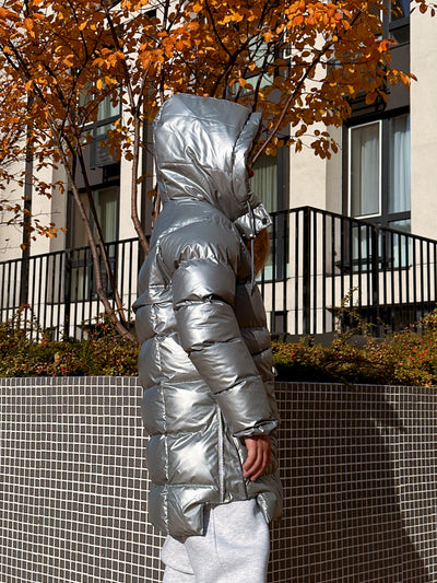 LuBlu Kurtka puchowa długa szara