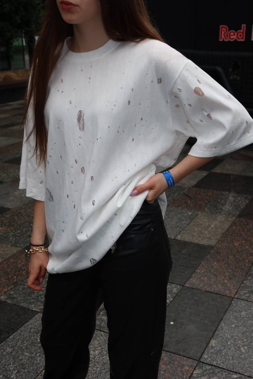 Hole T-shirt White