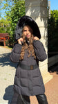 Пуховик Slim Belt Black