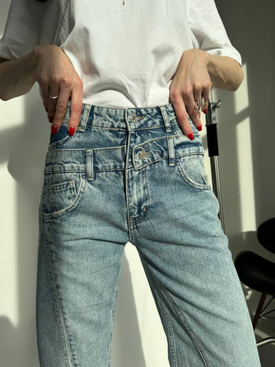 LBL topstitched jeans Ice Blue