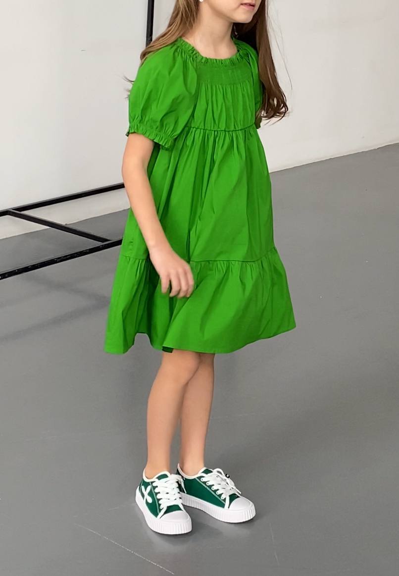 Lublu kids Ruffle dress Green