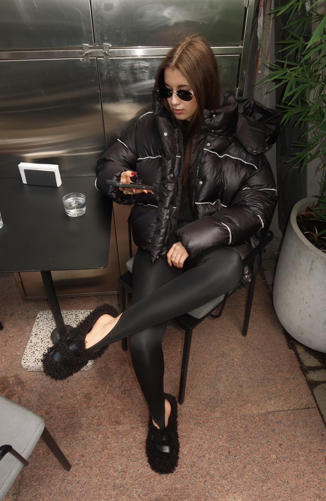 Пуховик Short Shine Black