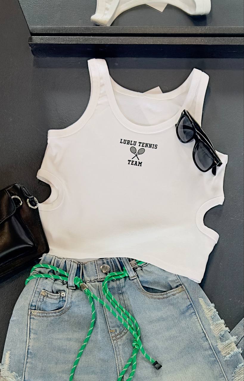 Tank top "Tennis" White/Black