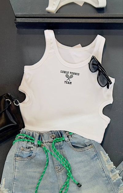 Tank top "Tennis" White/Black