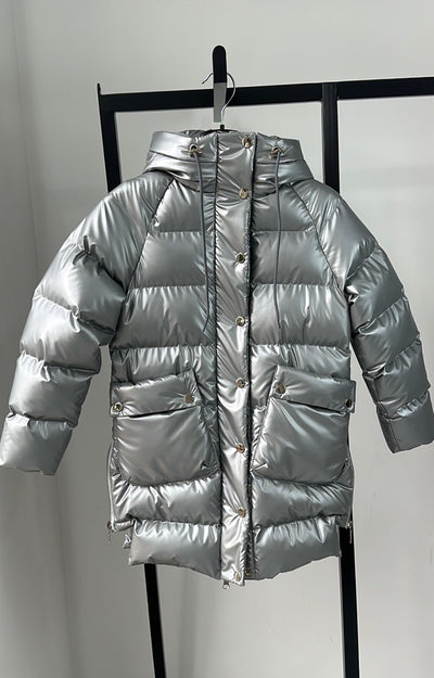 LuBlu Long Gray Down Jacket