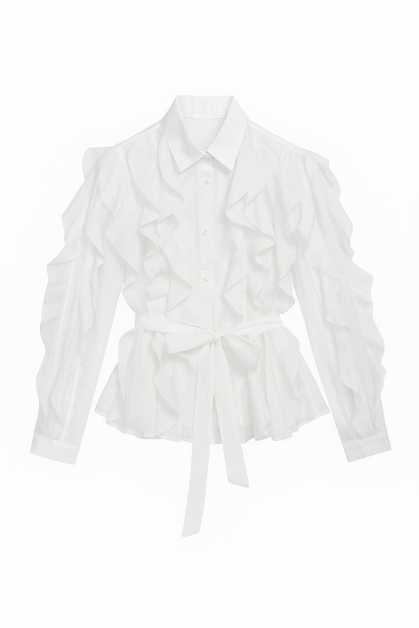 Сорочка волан White