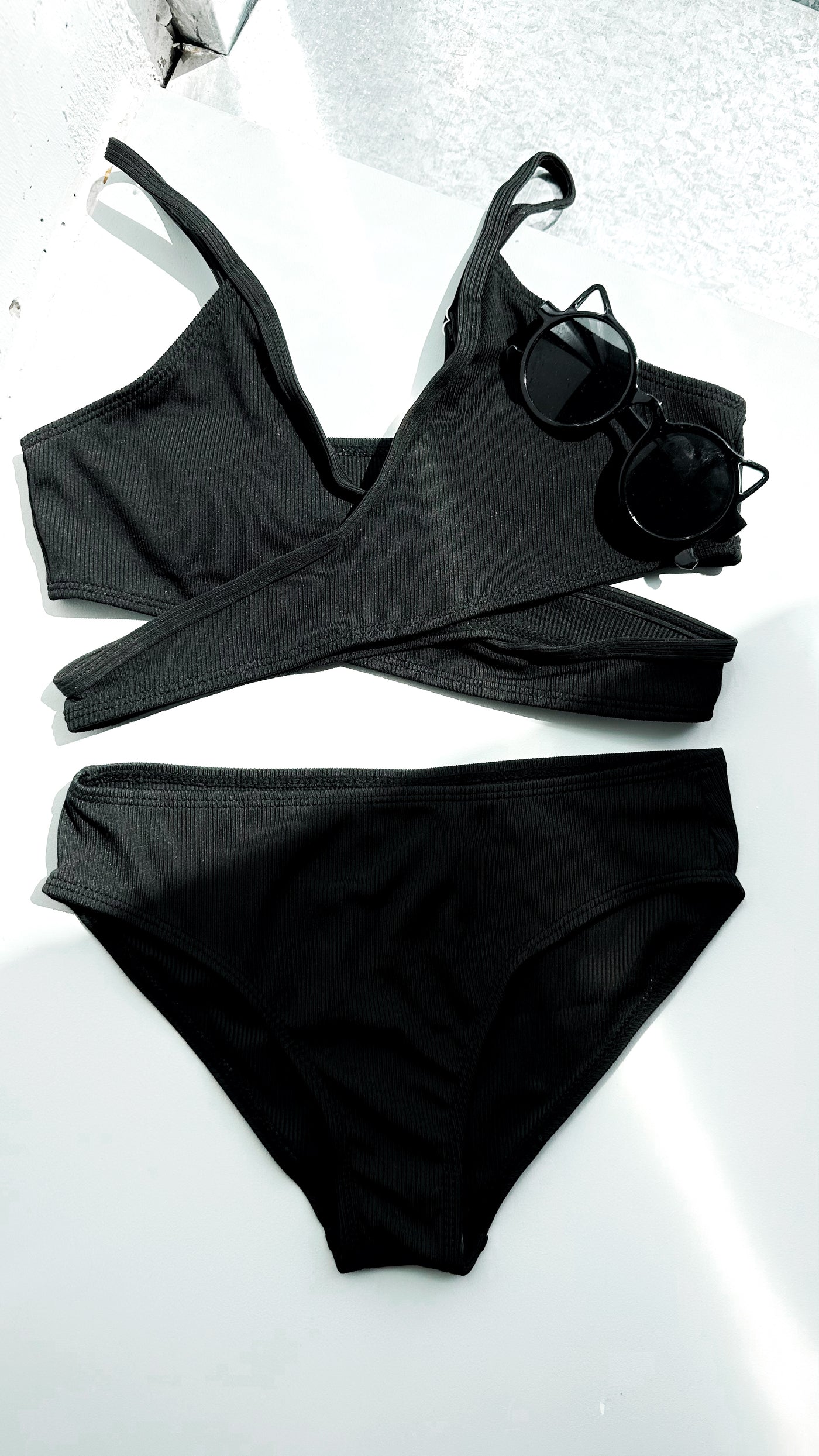 Asymmetry Swimsuit Black