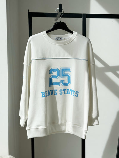 LuBlu Felpa bambini "25" Latte/Blu