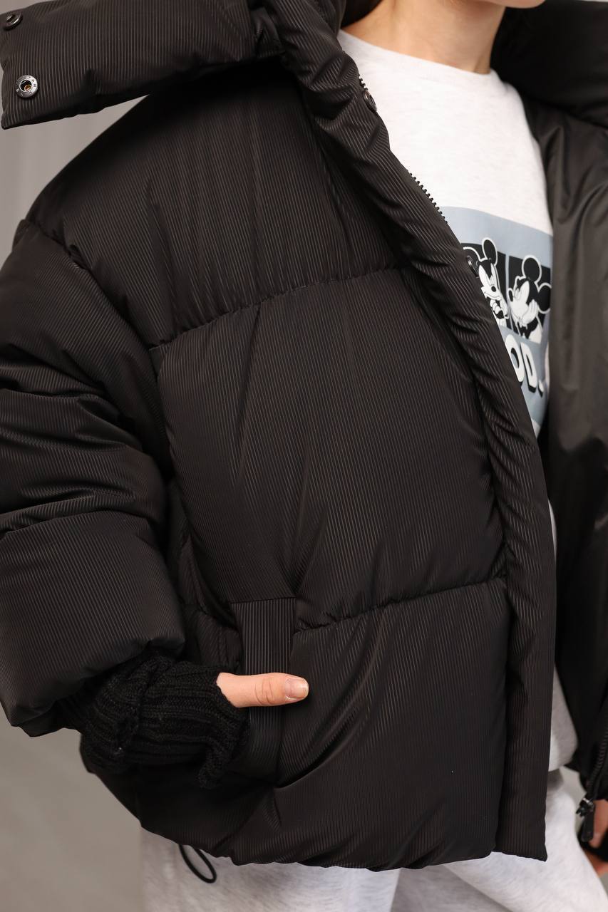 Пуховик Stripes Black