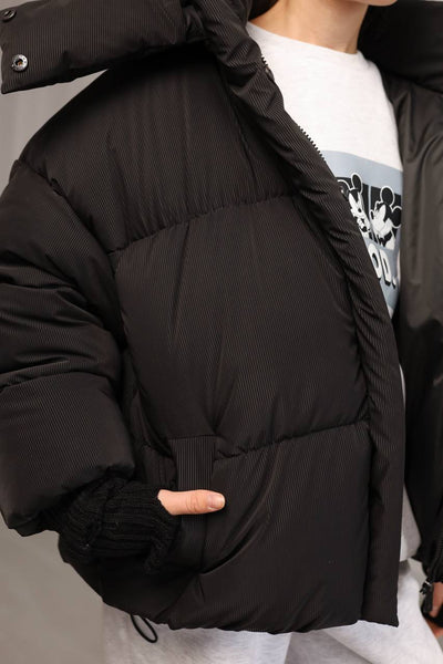 Пуховик Stripes Black