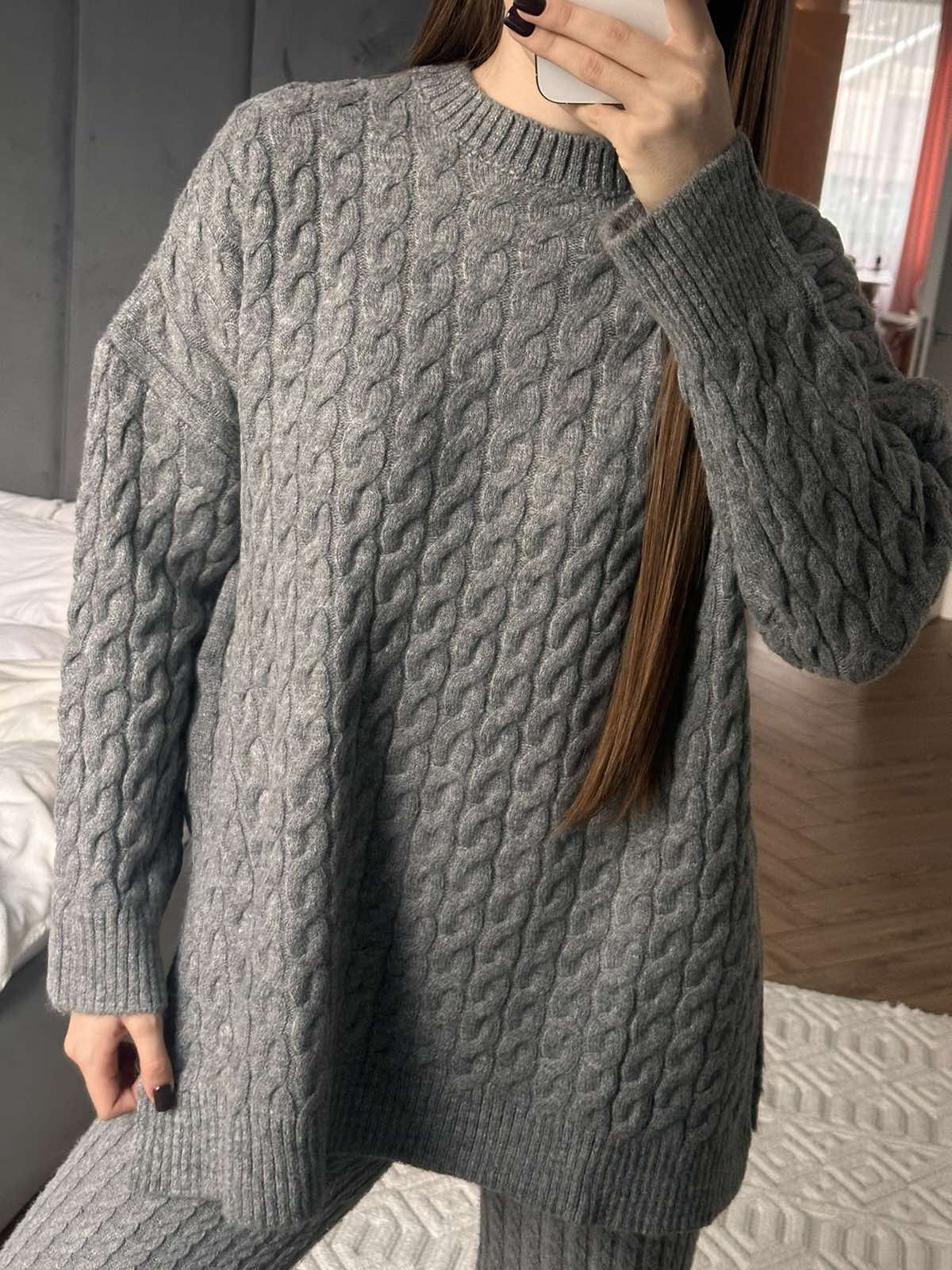Tunica con trecce Grey