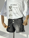 Short de jean pour enfants Lublis avec noir choqué