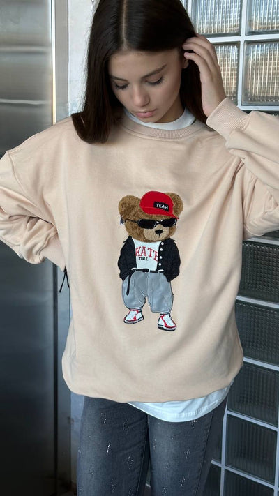 LuBlu Sweatshirt school "Bear" Beige