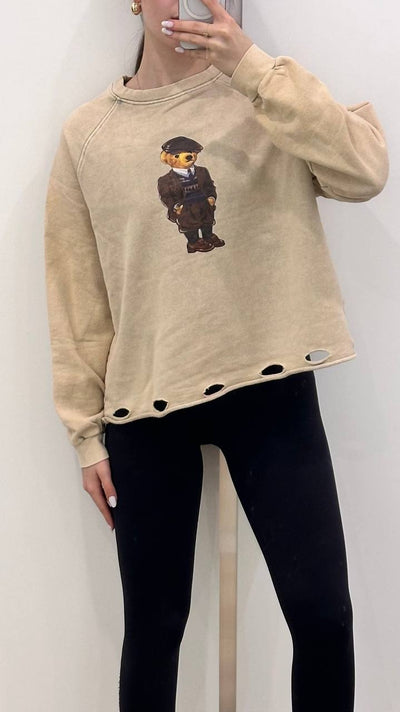 Teddy Sweatshirt Beige