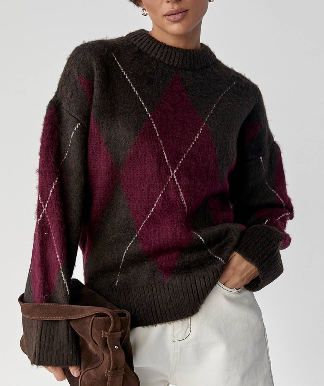 Brown diamond sweater