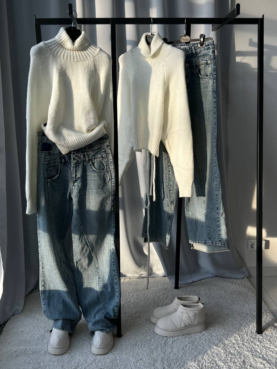 Jeans LBL con impunture Blu ghiaccio